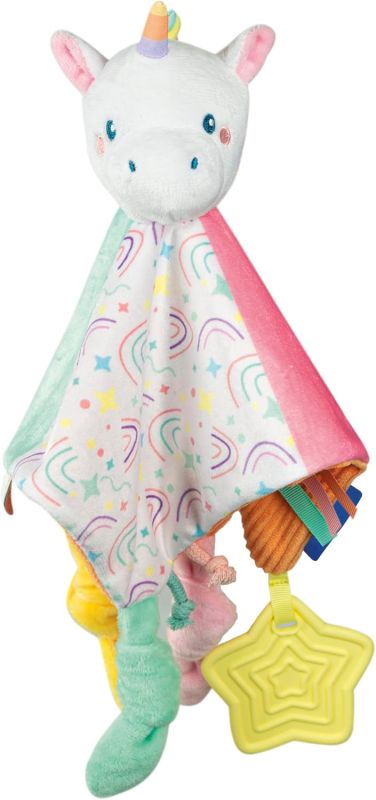 Soft Cuddles Unicorn Comforter, Dou Dou Morbido per Neonati 0+ Mesi, Personalizzabile con Nome, Stimolazione Sensoriale e Rassicurazione, 100% Lavabile, Baby Clementoni, Eta 0+