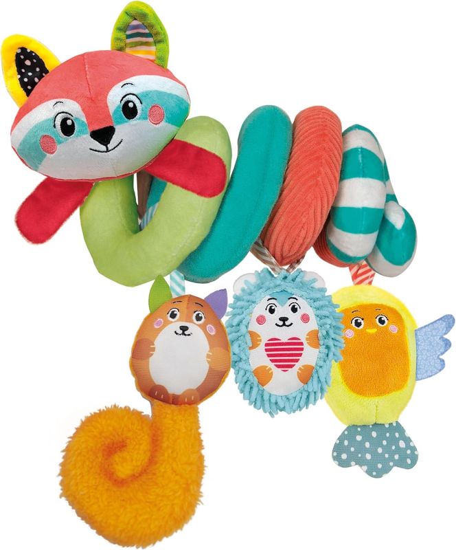 Spirale Passeggino Neonato, Soft Spiral Happy Animals, Baby for You, Peluche Prima Infanzia Lavabile in Lavatrice, Baby Clementoni, Eta 0+