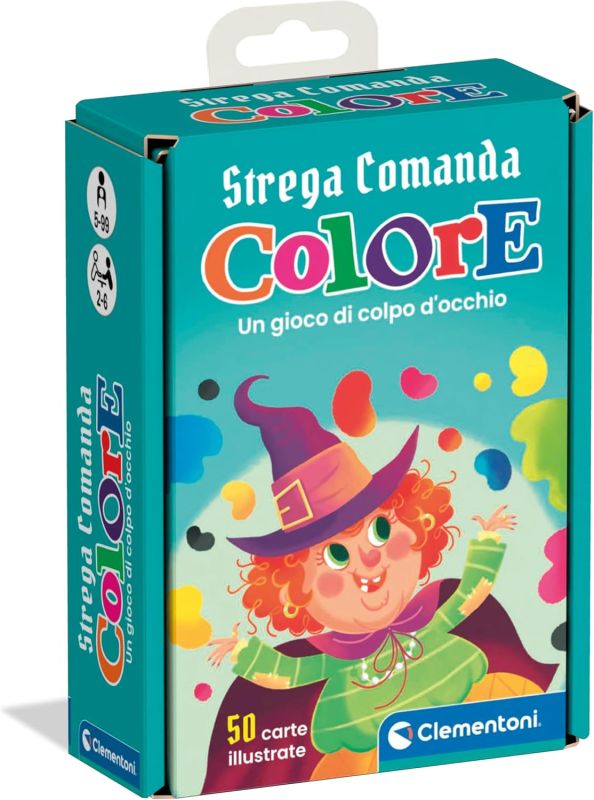 Strega Comanda Colore, Mazzo di 50 Carte Illustrate, Gioco di Osservazione , 2-4 Giocatori,Eta 5-99 anni
