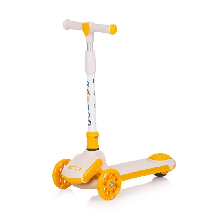 Monopattino per Bambini 3 anni Giallo fino a 50kg Scooter con ruote LED Pedana antiscivolo Freno incluso Regolabile in 4 Altezze