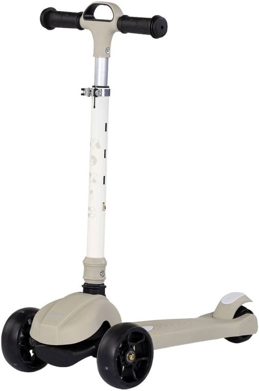 Monopattino per Bambini 3 anni Grigio Modello Luxury fino a 50kg Scooter con ruote LED Pedana antiscivolo Freno incluso Regolabile in 4 Altezze