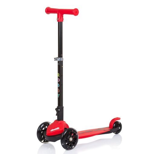 Monopattino per Bambini 3 anni Rosso fino a 50kg Scooter con ruote LED Pedana antiscivolo Freno incluso Regolabile in 4 Altezze