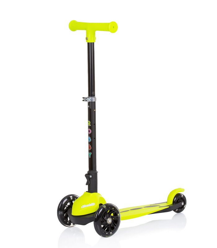 Monopattino per Bambini 3 anni Verde fino a 50kg Scooter con ruote LED Pedana antiscivolo Freno incluso Regolabile in 4 Altezze