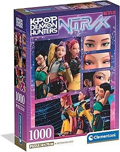 Puzzle 1000 Pezzi, Illustrazione con Tema K-pop Demon Hunters, 70x50 cm, Poster Incluso