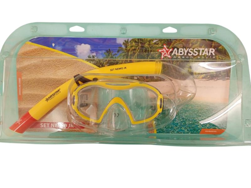Maschera con boccaglio, Set Nemo Jr, Colore giallo, Abysstar
