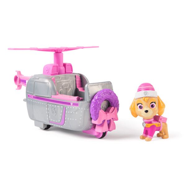 Veicolo con personaggio Paw Patrol Speciale Natale, Skye holiday helicopter, Spin Mster, Eta 3+