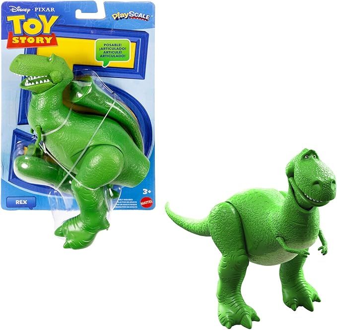 Disney Pixar Toy Story 5 - Rex il Dinosauro Verde, action figure da 18,5 cm con 8 punti di articolazione, design fedele al film, Mattel, Eta 3+