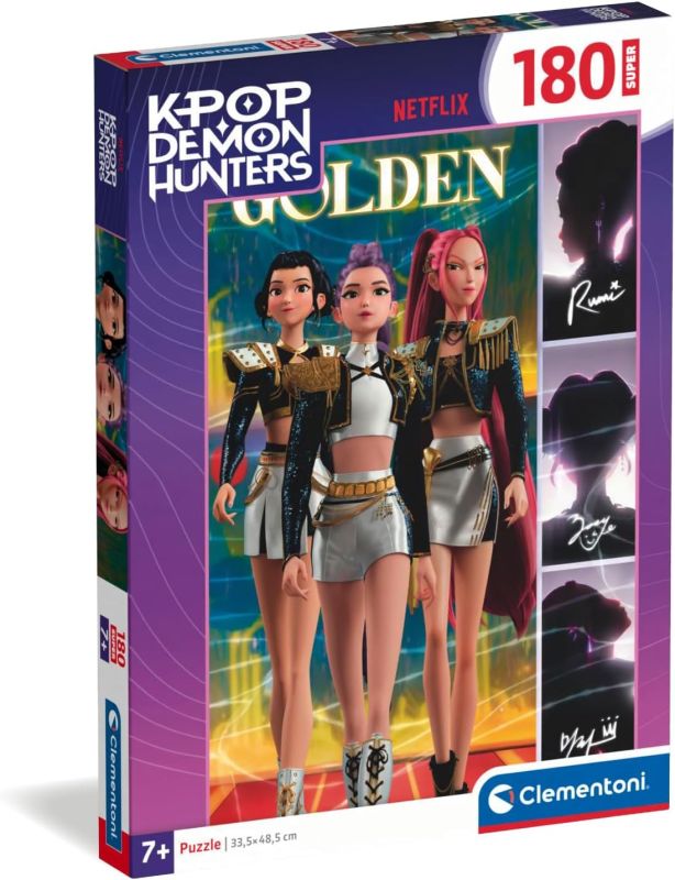 Puzzle per Bambini 180 Pezzi Super, Illustrazione con Personaggi della Serie K-pop Demon Hunters,  33,5x48,5 cm, Clementoni
