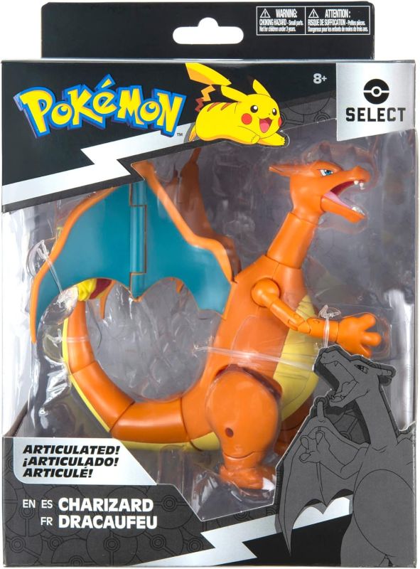Pokemon Select Charizard, Figura articolata 15 cm, Jazwares, Eta 8+