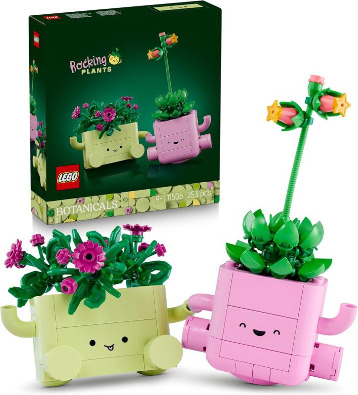 LEGO Botanicals Piante Dondolanti - Set di Fiori Artificiali con 2 Piante Finte e 2 Vasi Color Pastello,Eta 9+