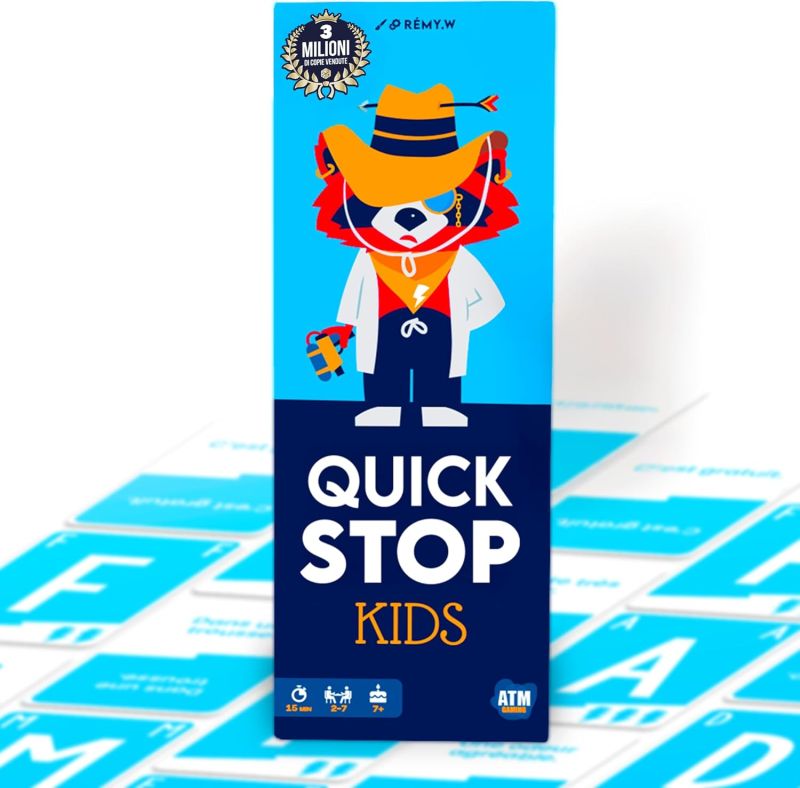 QUICKSTOP Kids - Gioco di Carte per Bambini e Famiglie  - Da 2 a 7 Giocatori - Divertente e Veloce - Gioco da Tavolo - Italiano,ATM Gaming,Eta 7+