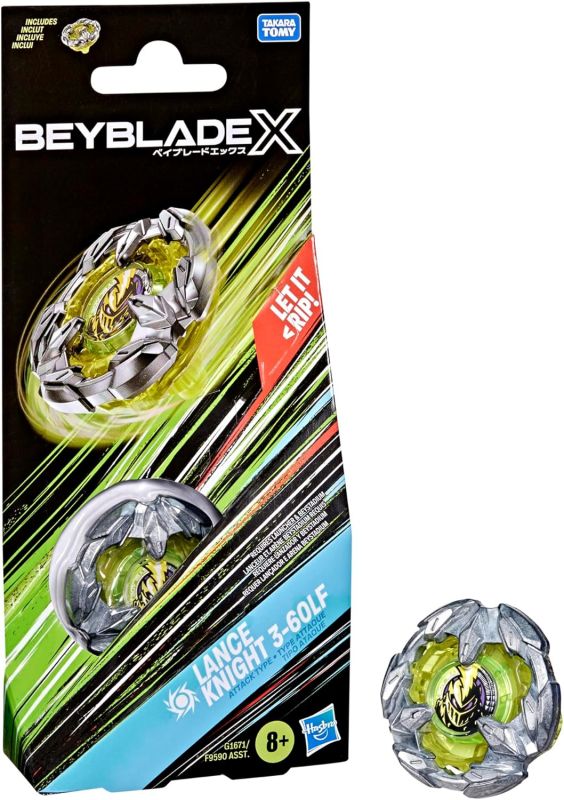Beyblade X,Lance Knight 3-60LF,Booster pack, beyblade singolo,Hasbro,Eta 8+