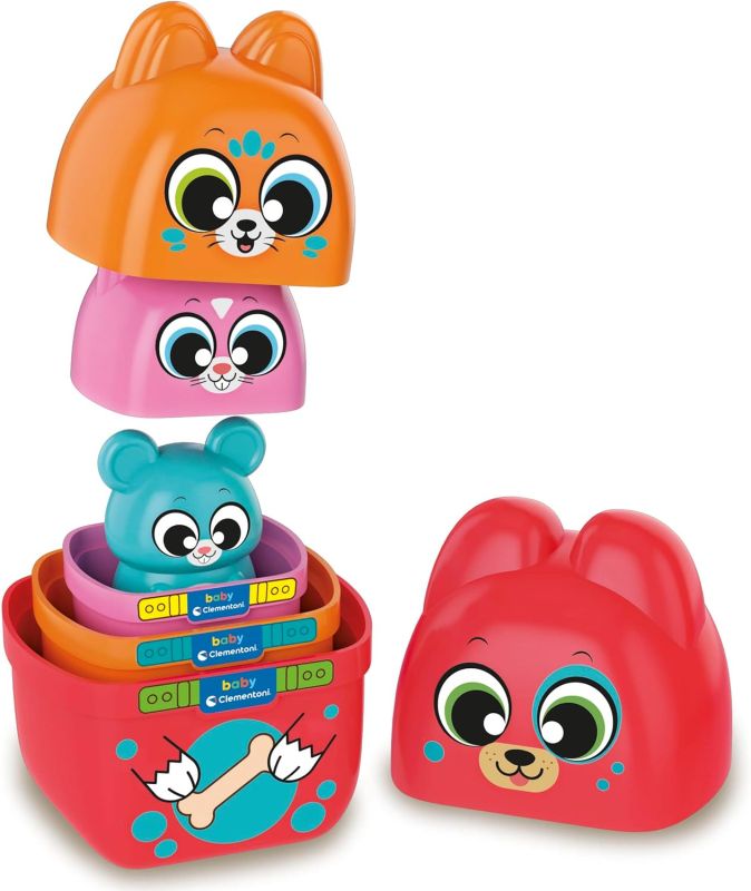 Think And Play Matrioska - Gioco Impilabile  4 Personaggi Animali Incastrabili, Sviluppo Logica e Manualita,Baby Clementoni, 18+ mesi