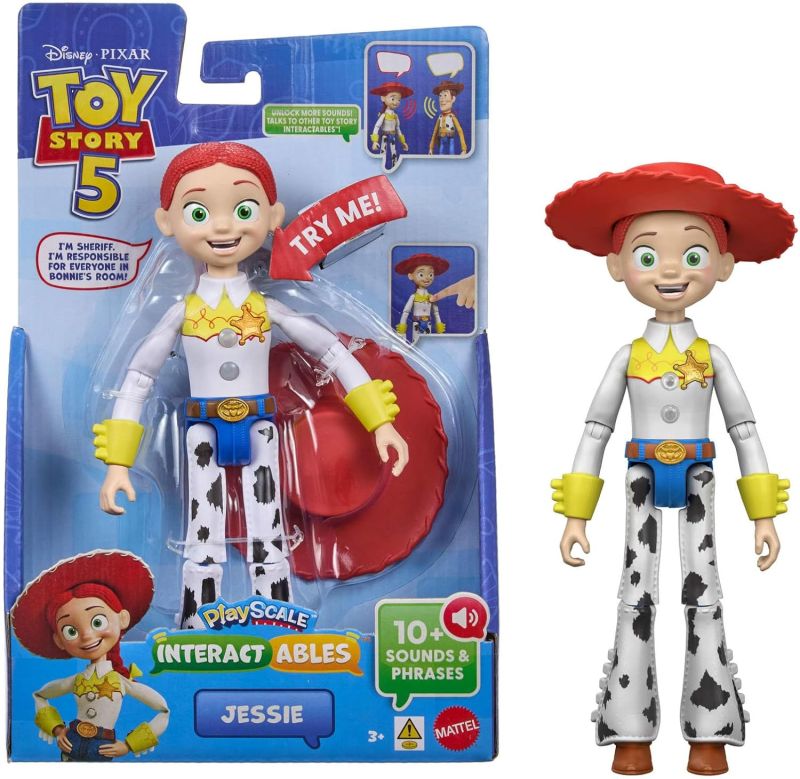 Disney Pixar Toy Story 5 - Jessie, personaggio interattivo da 18cm che ripete le frasi del film e interagisce con gli altri personaggi della serie quando sono vicini, Mattel, Eta 3+