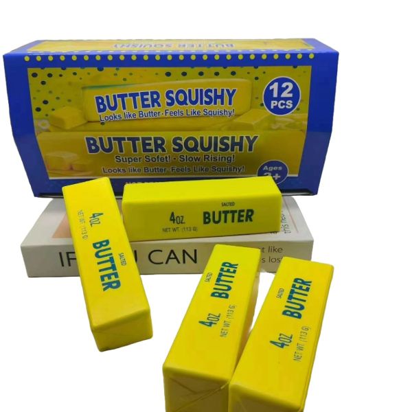 Butter Squishy, Giocattolo da spremere di Burro Bastoncino di Burro Giocattoli Giocattolo da Schiacciare Antistress Squishies Squeeze Giocattoli per Bambini, Adulti Ufficio e Casa