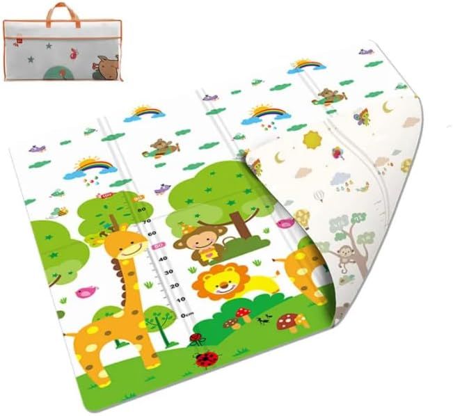 Tappeto gioco bambini pieghevole 200 x 150 Tappeto per Bambini Pieghevole Tappetino Schiuma Pavimento Antiscivolo su Entrambi i Lati Portatile Impermeabile