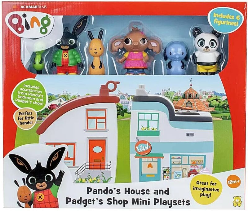 Bing - Mini House Playset Con Diverse Figure della famosa serie per bambini, le avventure, Unisex, giocattoli, giocattoli per bambini