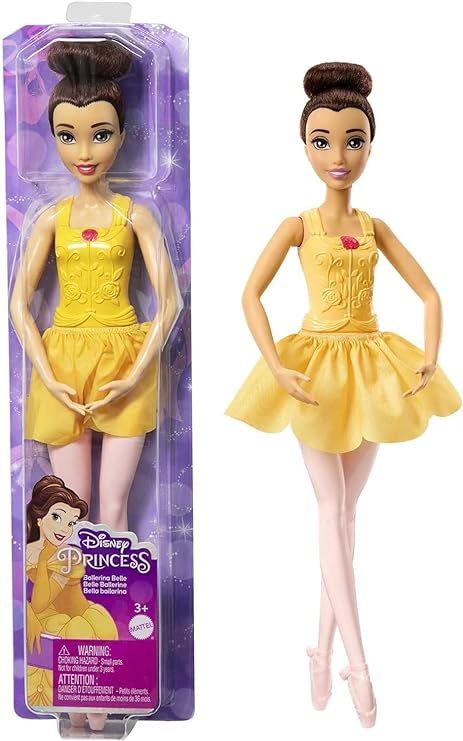 Disney Princess Bambola Belle Ballerina, Giocattolo per Bambini, Idea Regalo, 3+ Anni