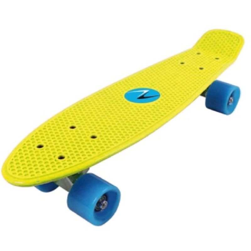 Skateboard FREEDOM - tavola gialla ruote azzurre