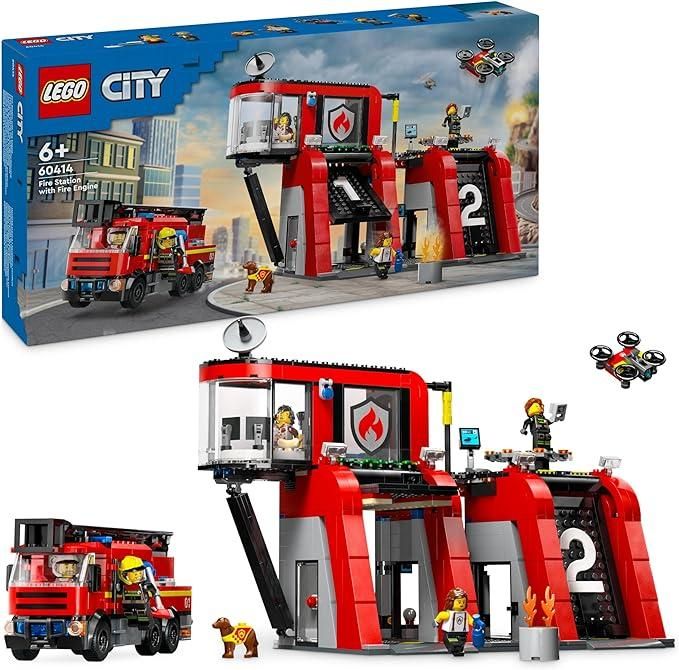 LEGO 60414 Caserma dei pompieri e autop..
