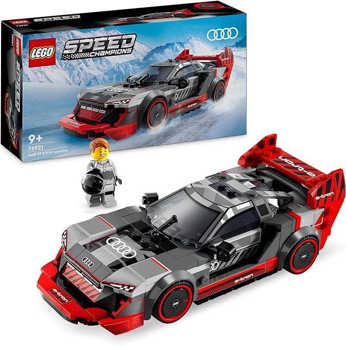 LEGO Speed Champions Auto da Corsa Audi S1 E-Tron Quattro, Modellino da Costruire di Macchina Giocattolo per Bambini e Bambine da 9 Anni in su con Minifigure del Pilota, Veicolo da Esposizione 76921