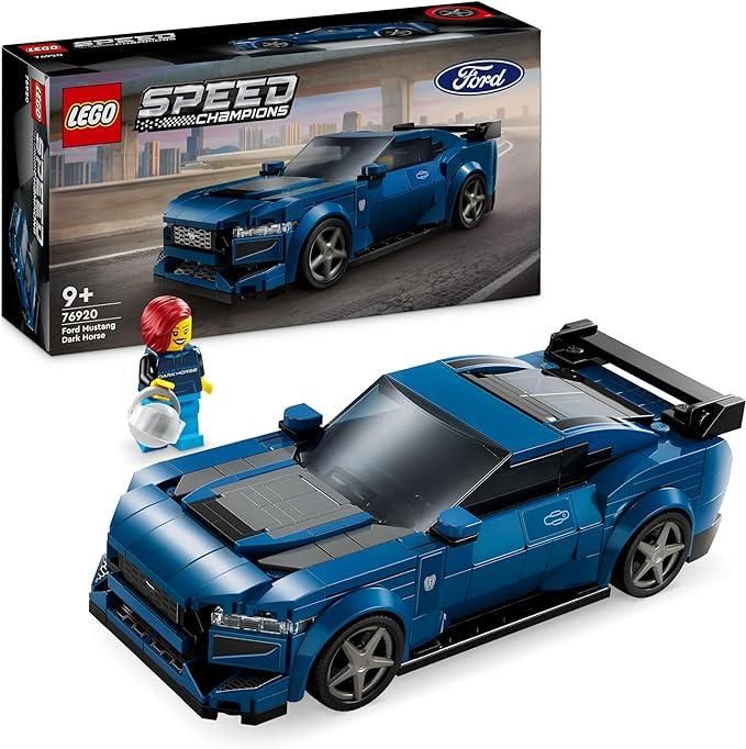 LEGO Speed Champions Auto Sportiva Ford Mustang Dark Horse, Macchina Giocattolo da Costruire per Bambini e Bambine da 9 Anni in su, Modellino di Veicolo da Corsa con Minifigure, Idea Regalo 76920