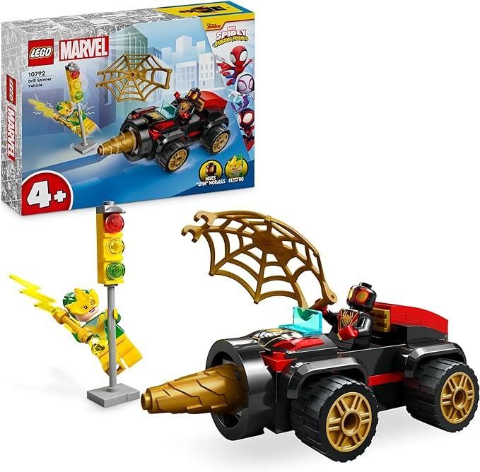 LEGO Spidey e i Suoi Fantastici Amici Veicolo Trivella di Spider-man, Gioco per Bambini da 4 Anni, Macchina Giocattolo, Modelli di Auto da Costruire con Starter Brick e 2 Minifigure di Supereroi 10792