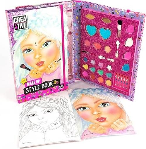 Nice Group - Make Up Style Book, Libro con Trucchi per bambina - Kit di ombretti, lucidalabbra, fard per viso ed occhi