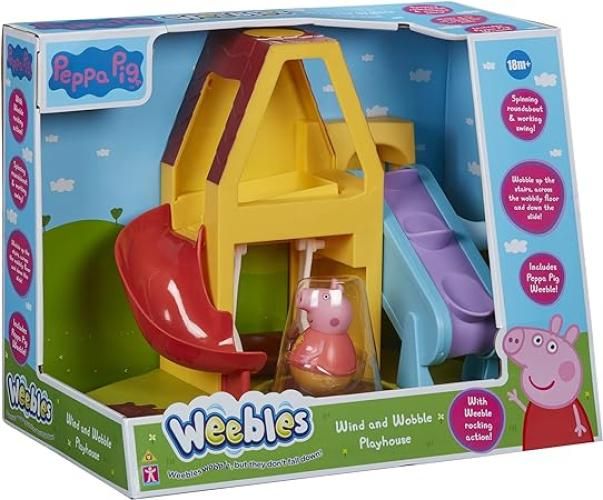 Peppa Pig Weebles Wind & Wobble Playhouse, First, preschool toy, imaginative play, gift for 18 months+