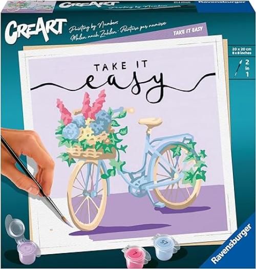 Ravensburger - CreArt Trend Square Take it Easy, Dipingere Adult 14+ Anni, Multicolore, 200993