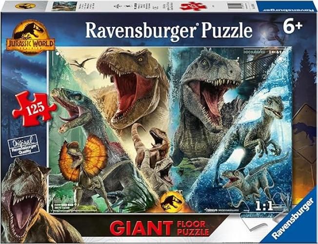 Ravensburger - Puzzle Jurassic World, Collezione 125 Giant Pavimento, 125 Pezzi, Eta Raccomandata 6+ Anni