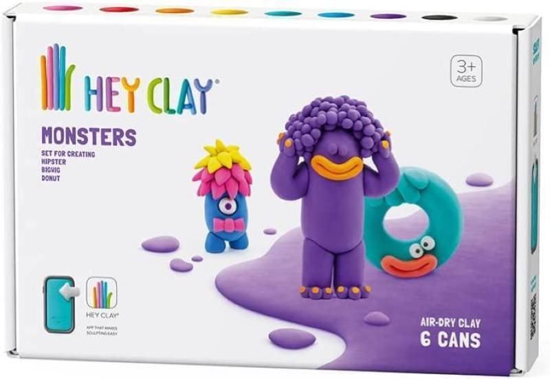Hey Clay Monsters 2, set medio in argilla da modellare Monsters 2 per bambini in confezione , dai 3 anni in su