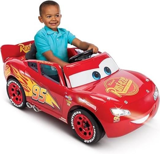 Huffy 17348WP Disney Lightning McQueen Kids Electric Ride On Car, Rosso