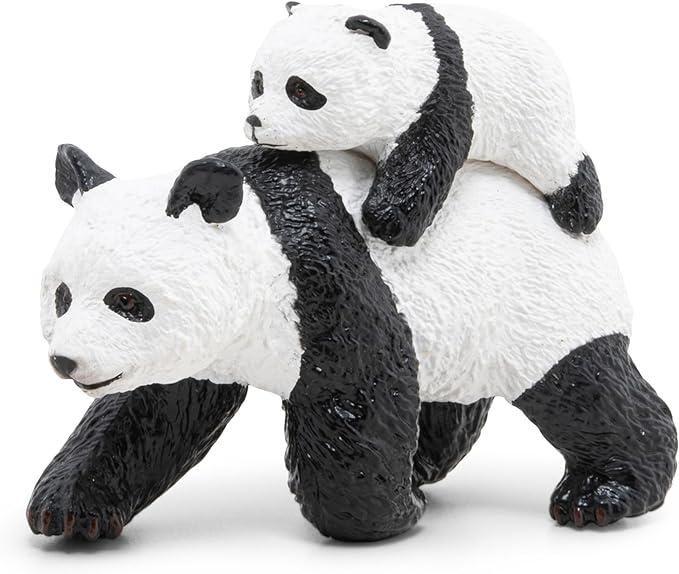Papo Animaux PAP50071 Panda e Baby Figurine, Colore Bianco-Nero, 50071