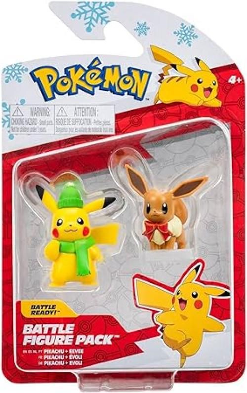 Pokemon Battle Figure-Xmas Holiday,Pikachu+ Eevee