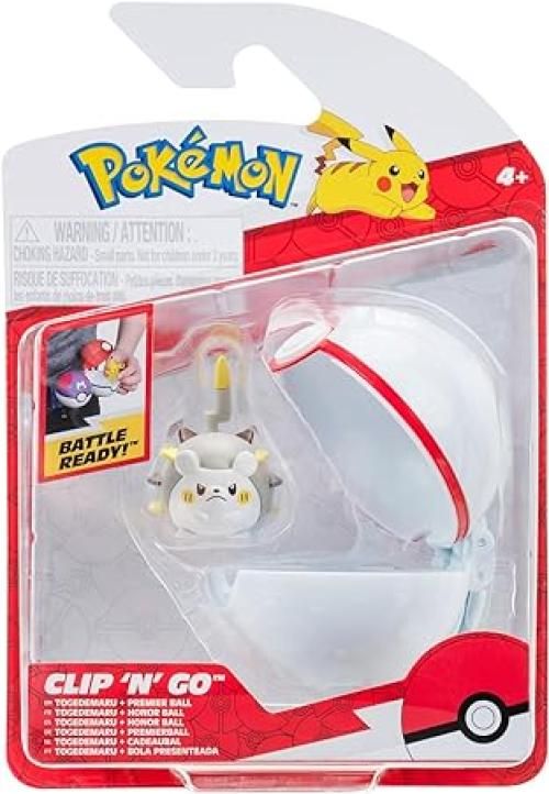 Pokemon Clip `N` Go Togedemaru and Premier Ball - Includes 2-Inch Battle Figure and Premier Ball Accessory
