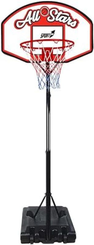 Sport1-All Stars Basketball Set, canestro con piantana trasportabile e regolabile in altezza