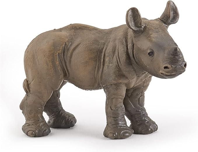 PAPO -Dipinta a mano- figurina-Fauna Selvatica -Rinoceronte cucciolo-50035-Collezione -Adatto a bambini e bambine - A partire dai 3 anni di eta