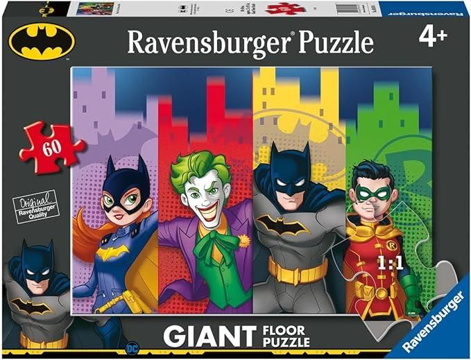 Ravensburger - Puzzle Batman, Collezione 60 Giant Pavimento, 60 Pezzi, Eta Raccomandata 4+ Anni