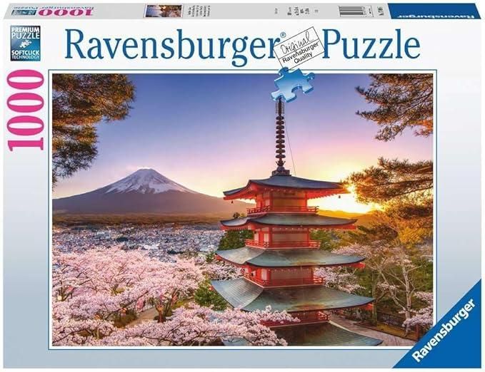 Ravensburger - Puzzle Ciliegi in fiore e Monte Fuji, 1000 Pezzi, Idea regalo, per Lei o Lui, Puzzle Adulti