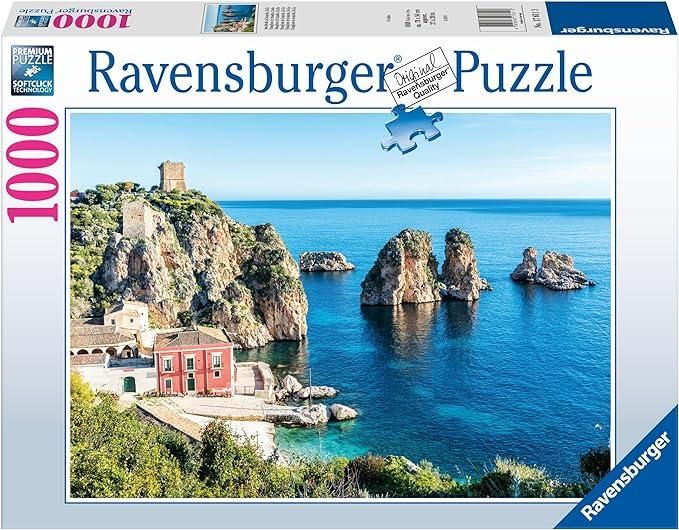 Ravensburger - Puzzle Faraglioni di Scopello, Sicilia, 1000 Pezzi, Idea regalo, per Lei o Lui, Puzzle Adulti
