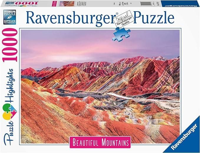 Ravensburger - Puzzle Montagne Arcobaleno, Cina, Collezione Beautiful Mountains, 1000 Pezzi, Idea regalo, per Lei o Lui, Puzzle Adulti