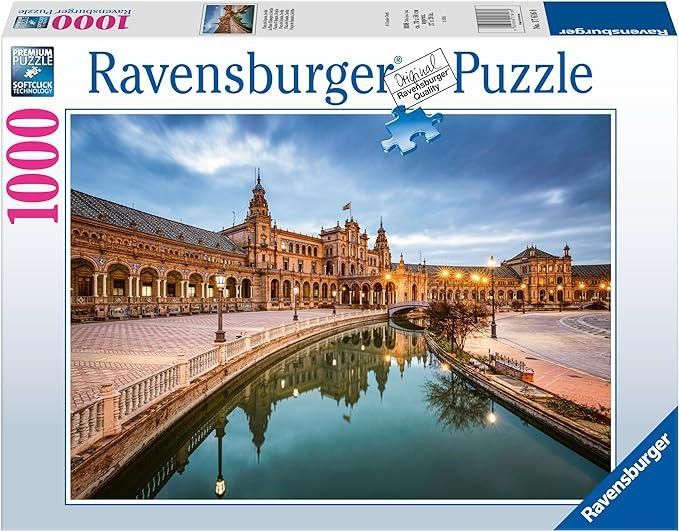 Ravensburger - Puzzle Piazza di Spagna, Siviglia, 1000 Pezzi, Idea regalo, per Lei o Lui, Puzzle Adulti