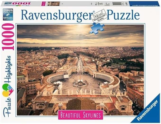 Ravensburger - Puzzle Rome, Collezione Beautiful Skylines, 1000 Pezzi, Idea regalo, per Lei o Lui, Puzzle Adulti