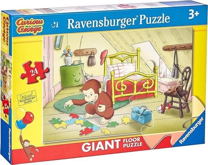 RAVENSBURGER PUZZLE-03046 0 Curious George Puzzle 24 Giant Pavimento, 03046 0