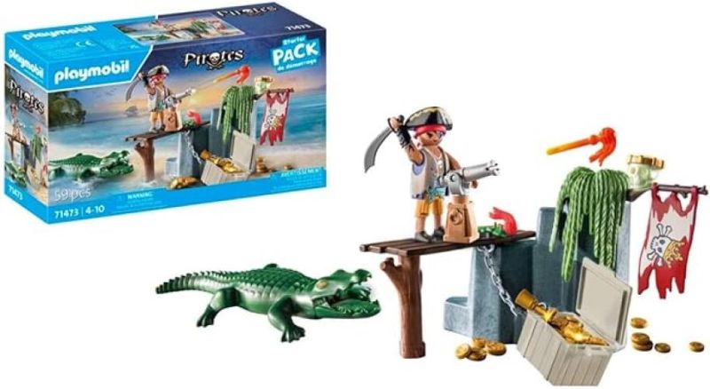 Playmobil Starter Packs 71473 Pirata con Alligatore,giocattolo per bambini dai 4 anni in su