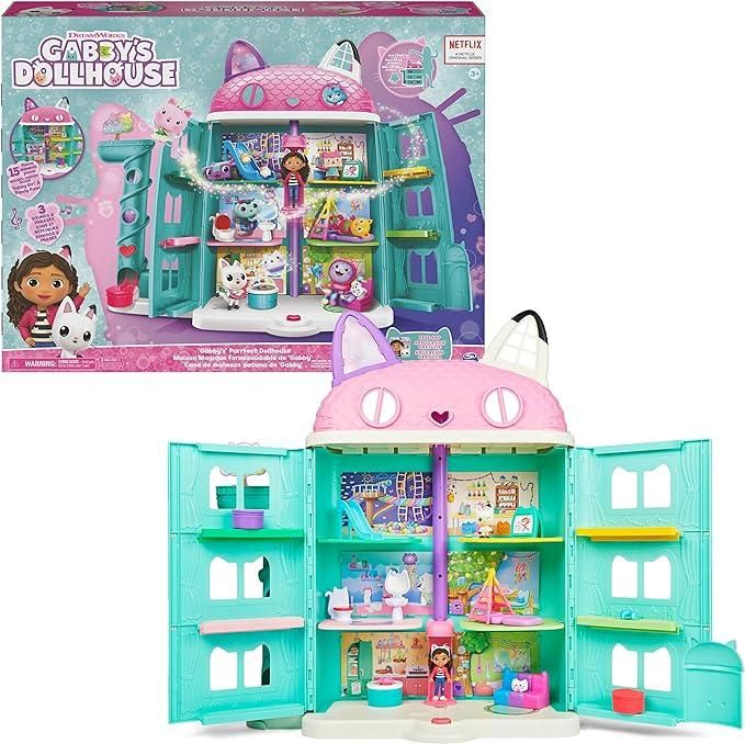 Gabby`s Dollhouse, Playset casa delle bambole di Gabby, set con luci e suoni, giochi per bambini dai 3 anni in su