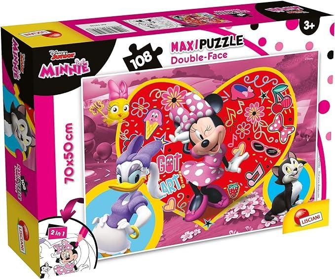 Lisciani Giochi-108 Mickey & Friends Disney Puzzle DF Supermaxi 108 Minnie, Multicolore, 74198