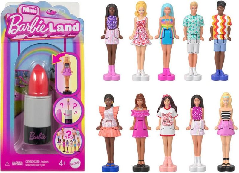 Bambole-Mini Barbieland Fashionistas,1 contenitore e 1 mini figure a sorpresa,Mattel- 1 pezzo casuale -Eta 4+