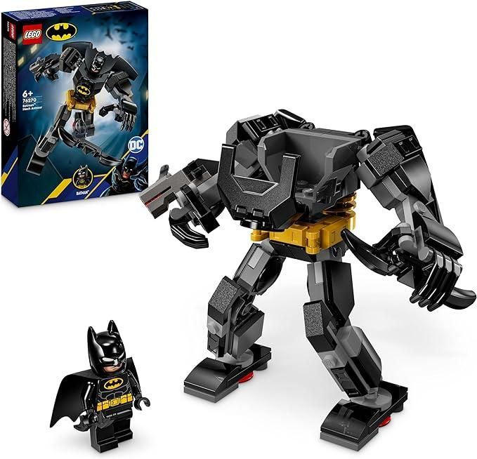 LEGO DC Armatura Mech di Batman, Action Figure Giocattolo da Costruire, Robot Snodabile da Collezione con Minifigure e Batarang, Giochi Creativi per Bambini e Bambine da 6 Anni, Piccolo Regalo